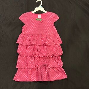 Gymboree dress size 7. pink, white dots, with bow